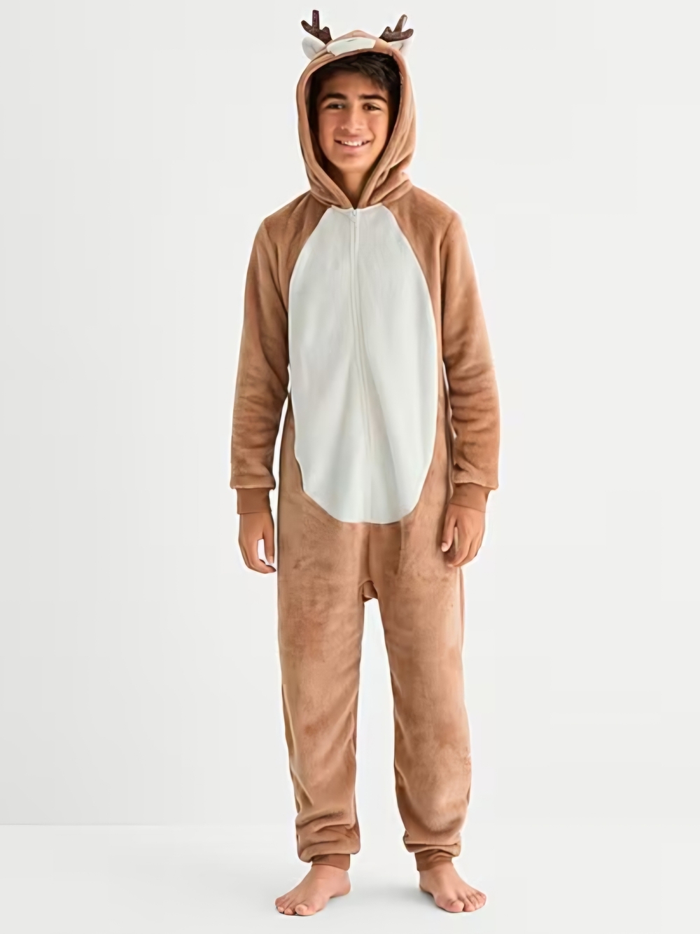 North Pole Trading Co. Fleece Long Sleeve Hooded One Piece Pajama